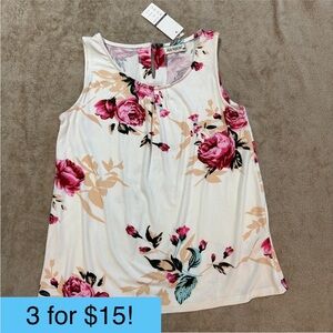 iGenjun Floral Flowy Scoop Neck Tank Top NWT size Small